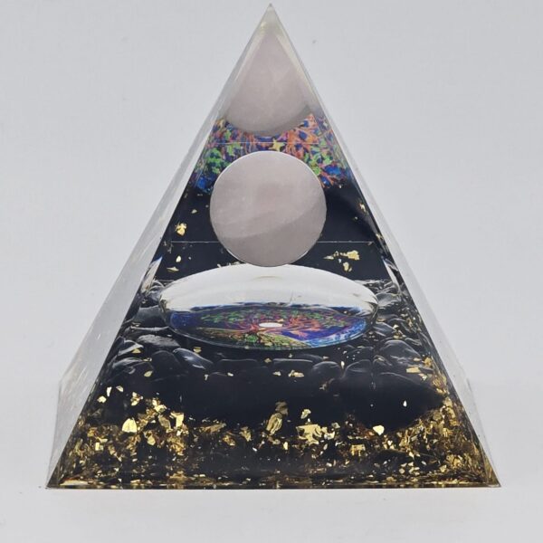 Pyramide Orgonite Arbre de Vie en Quartz Rose – Image 3